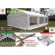 GAZEBO TENDONE 6x3 M  ZINCATO D40 IMPERMEABILE - BIANCO